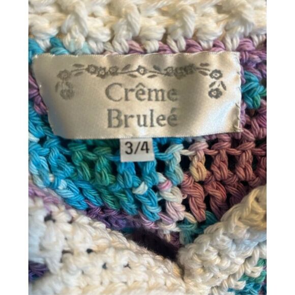 Crème Bruleé Collection Purple Blue Crocheted Victorian Inspired Tiered Ruffle C - Picture 3 of 3